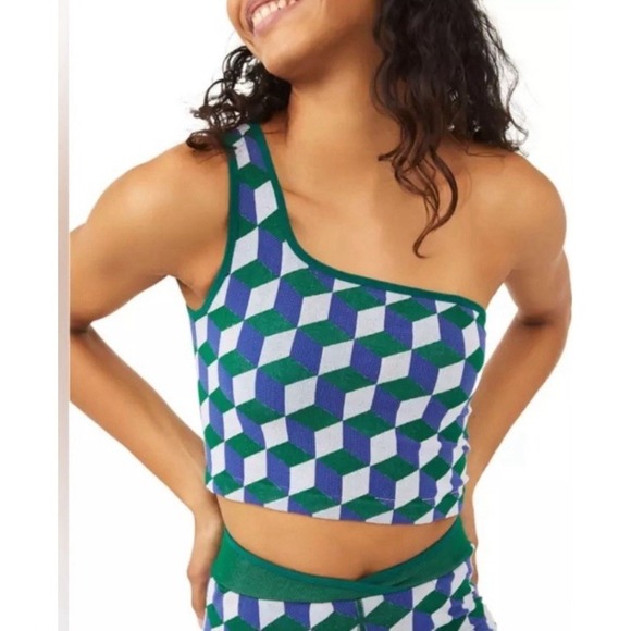 Free People Movement‎ Women's Free Throw One Shoulder Jacquard Bra Size XS/S - Picture 1 of 7